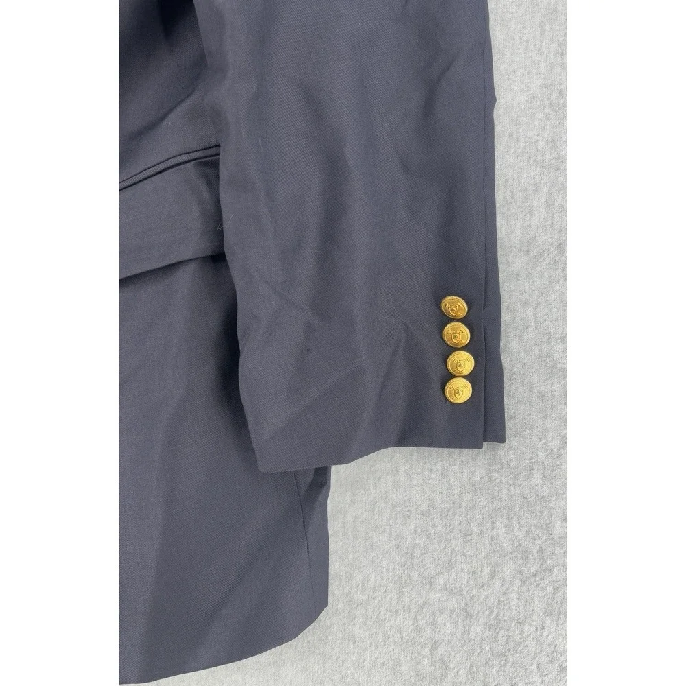 Lauren‎ Ralph Lauren Wool Blazer 40R Navy Gold Button Sport Coat Woolmark